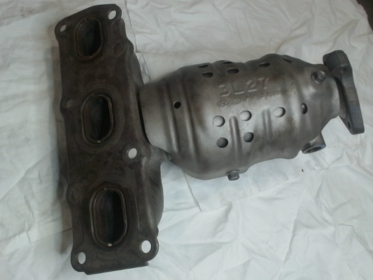 Left, Catalytic Converter with Integrated Exhaust Manifold
