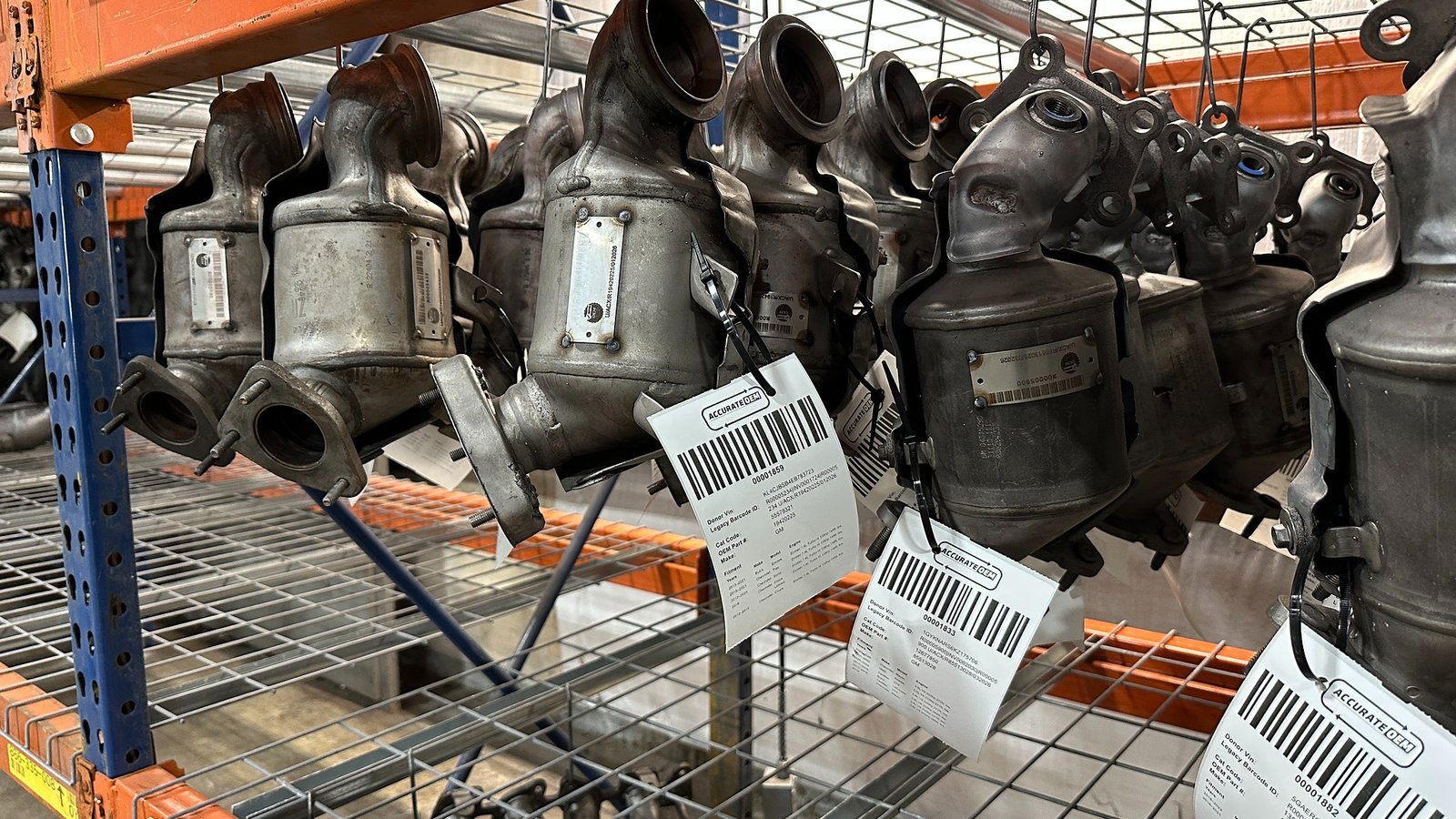 Catalytic converters in warehouse